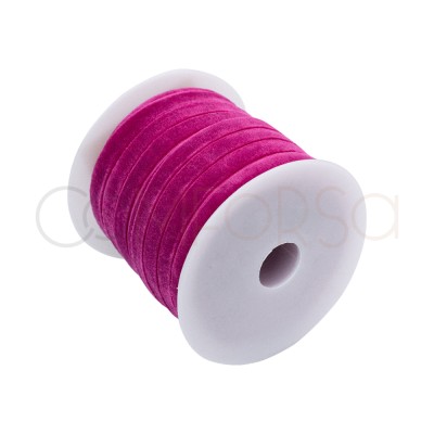 Elastico in velluto rosa scuro 10 mm