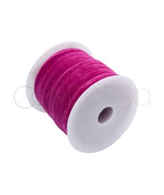 Elastico in velluto rosa scuro 10 mm