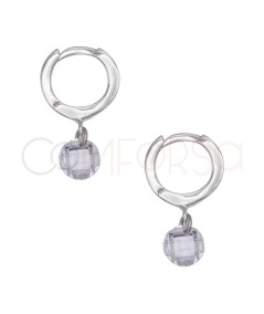 Orecchini a cerchio 12 mm con zirconia fluttuante cristallo argento 925