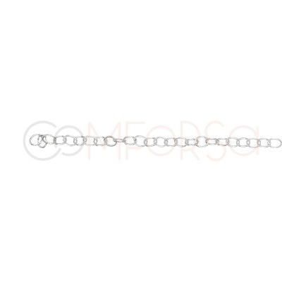 Collana a 3 losanghe con zirconie cristallo 40 + 6 cm argento 925