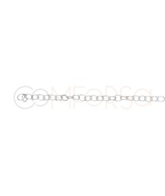 Collana a 3 losanghe con zirconie cristallo 40 + 6 cm argento 925