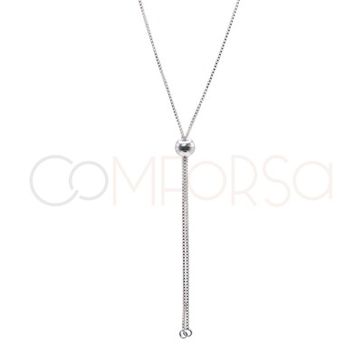 Catena veneziana con sfera 60 cm argento 925