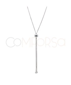 Catena veneziana con sfera 60 cm argento 925