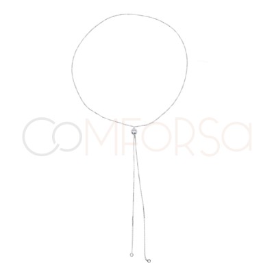 Catena veneziana con sfera 60 cm argento 925