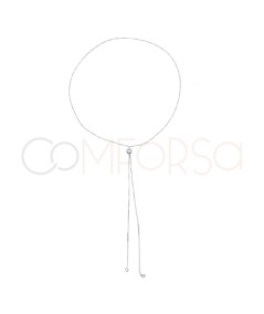 Catena veneziana con sfera 60 cm argento 925