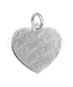 Ciondolo cuore lovelovelove 14,2 x 14,4 mm argento 925