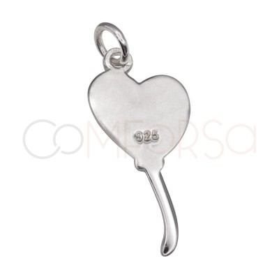 Ciondolo palloncino a cuore 9,6 x 21 mm in argento 925