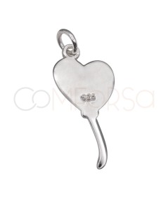 Ciondolo palloncino a cuore 9,6 x 21 mm in argento 925