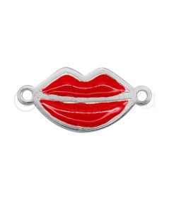 Distanziatore a labbra rosse 16 x 8 mm argento 925