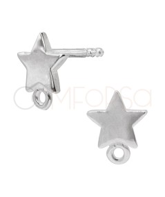 Orecchini stella con anellino 6,5 mm argento 925