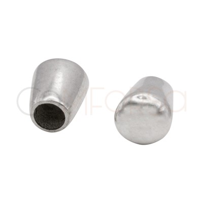 Tubo terminale a goccia 4,4 x 6 mm argento 925