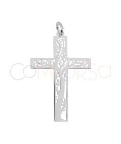 Ciondolo Croce dell'Albero della vita 20 x 30 mm argento 925 placcato oro