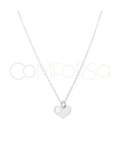 Collana cuore con traccia traforata argento 925