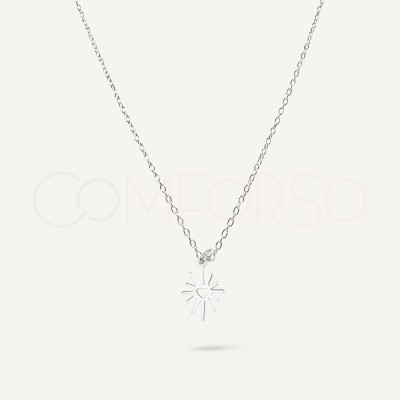 Collana stella polare e cuore argento 925