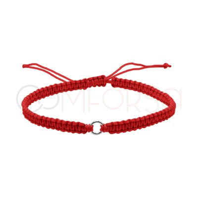 Pulsera macramé roja con...