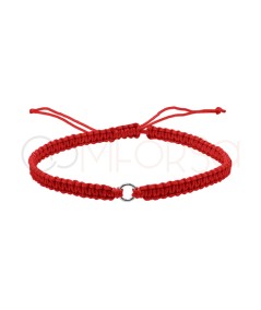Pulsera macramé roja con entrepieza 5 mm
