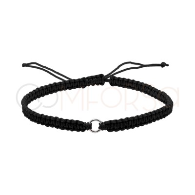 Bracciale macramè nero con distanziatore 5 mm