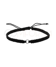 Bracciale macramè nero con distanziatore 5 mm