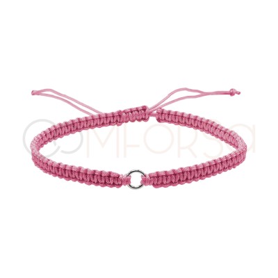Bracciale macramè rosa con...