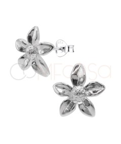 Orecchini fiore 10 mm argento 925