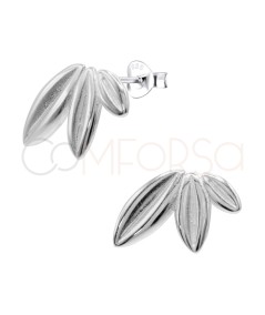Orecchini tre foglie 15 x 10 mm argento 925