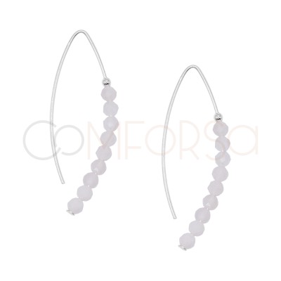 Orecchini filato pietra di Luna 13 x 40 mm