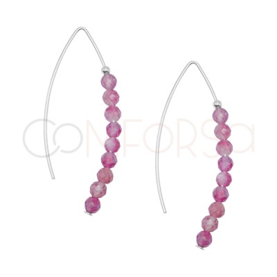 Orecchini filato pietra Rosa Cipria 13 x 40 mm