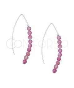 Orecchini filato pietra Rosa Cipria 13 x 40 mm