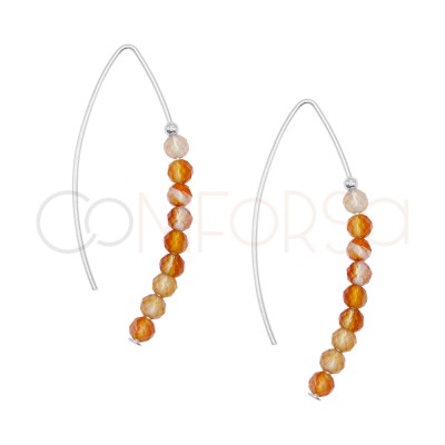 Orecchini filato pietra Arancioni 13 x 40 mm