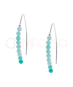 Orecchini filato pietra Azzurre 13 x 40 mm