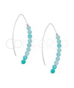 Orecchini filato pietra Azzurre 13 x 40 mm
