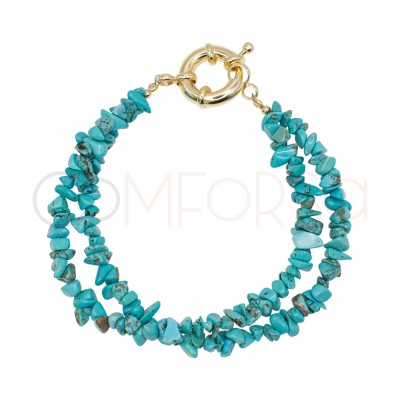 Pulsera doble turquesa con...