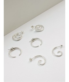 Orecchini anello triplo 20 mm argento 925