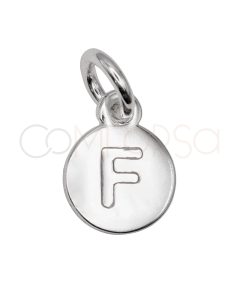 Ciondolo lettera “F” stampata 8 mm Argento 925