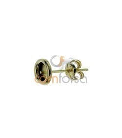 Brinco bisel liso com tarraxa 5 mm ouro 750 ml