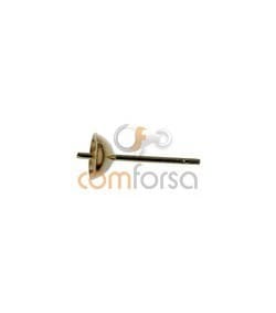 Base de brinco redonda lisa com pino 5 mm ouro 750