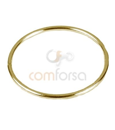 Entremeio argola circular 20 mm prata banhada a ouro