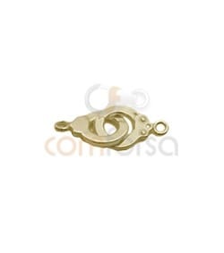 Entremeio Algemas 22 x 9.5 mm prata banhada a ouro