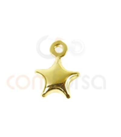 Pingente estrela 6 x 8.5 mm prata banhada a ouro