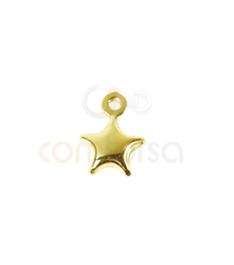 Pingente estrela 6 x 8.5 mm prata banhada a ouro