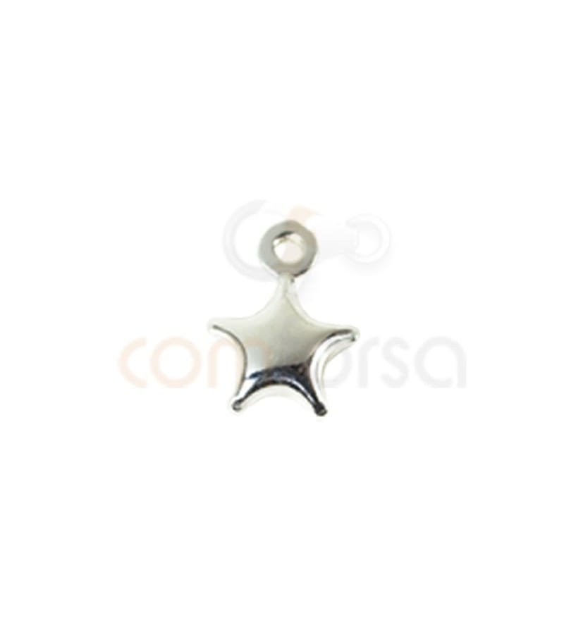 Pingente estrela 6 x 8.5 mm prata